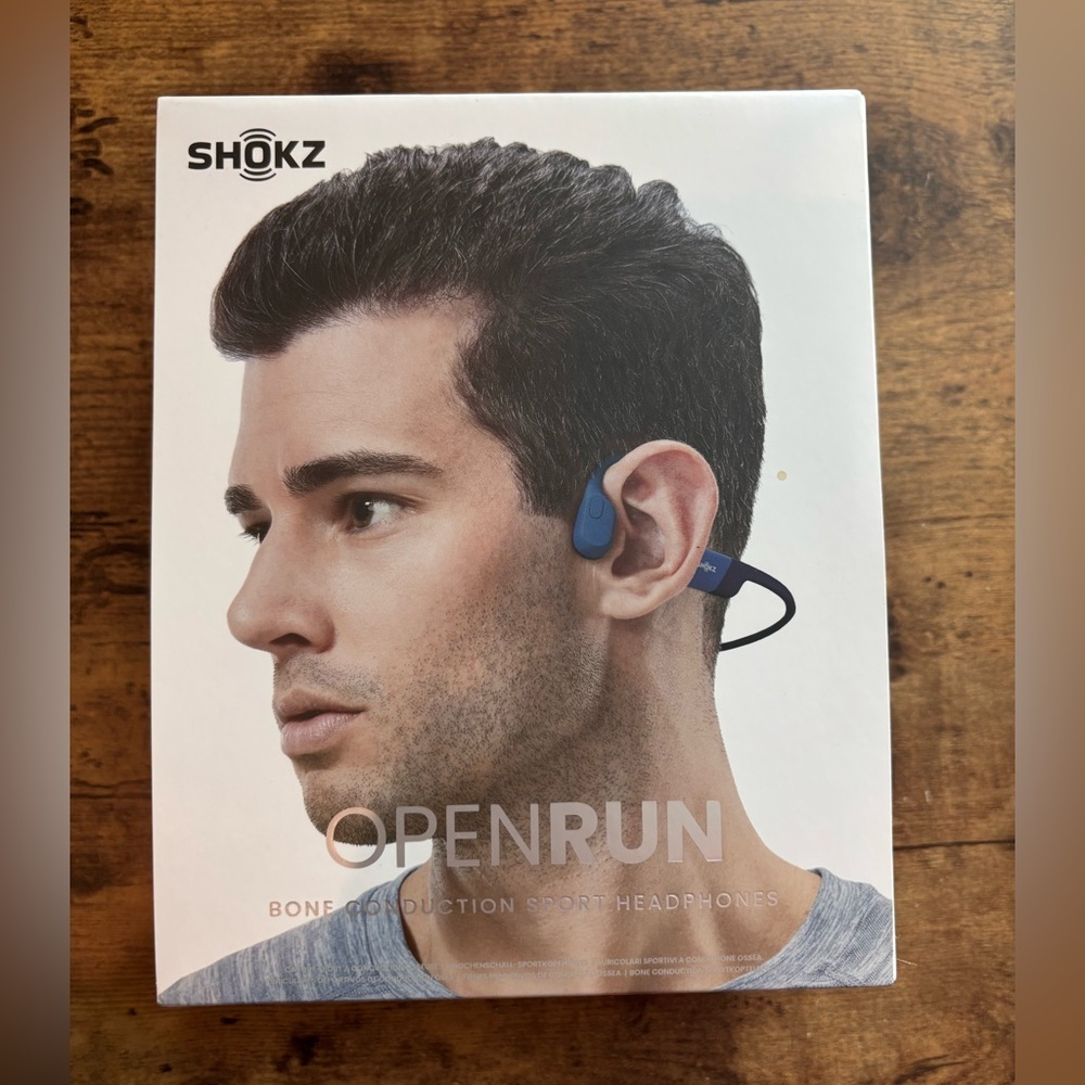 Shokz OpenRun Bone Conduction Headphones Blue Wireless Sport NEW - Picture 3 of 4